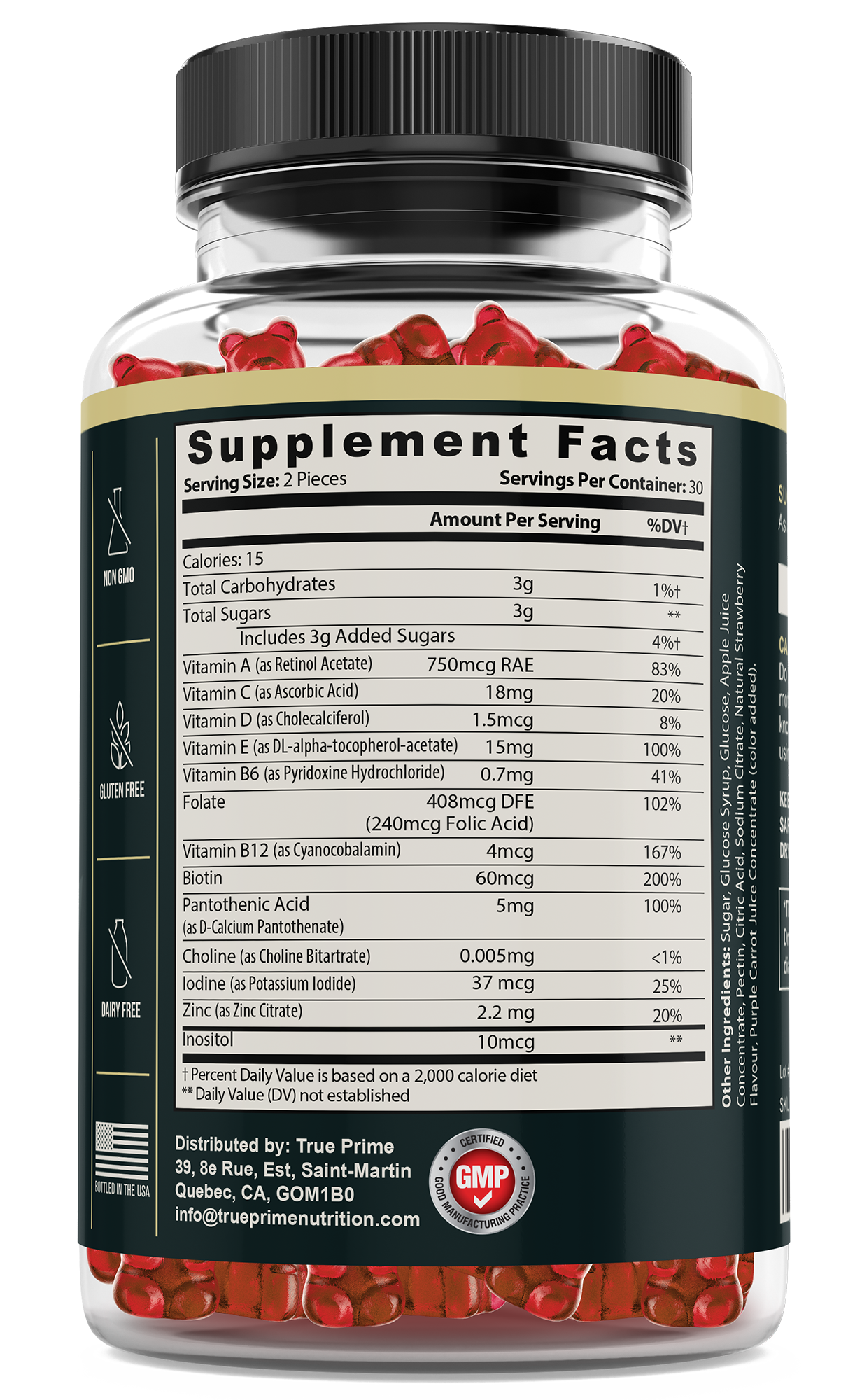 Multivitamin Bear Gummies - Essential Daily Nutrition - 60 Chewable Capsules