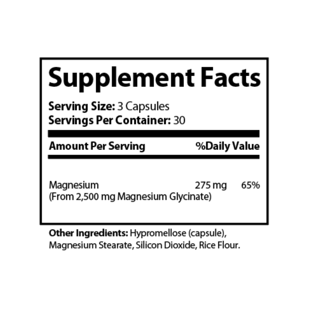 High Absorption Magnesium Glycinate - 90 Capsules - True Prime Nutrition 